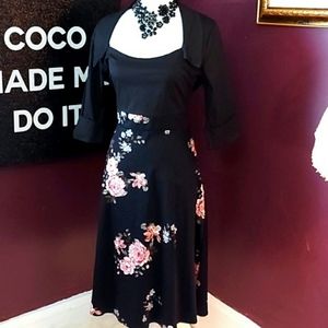 Vilansear black/pink dress, sz M/L, NWOT